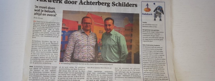 Achterberg Schilders in Veenendaalse krant