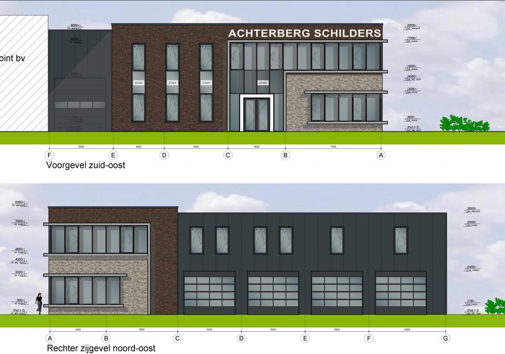 Tekening nieuw pand Achterberg Schilders